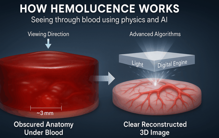 A diagram that illustrates how hemolucence works